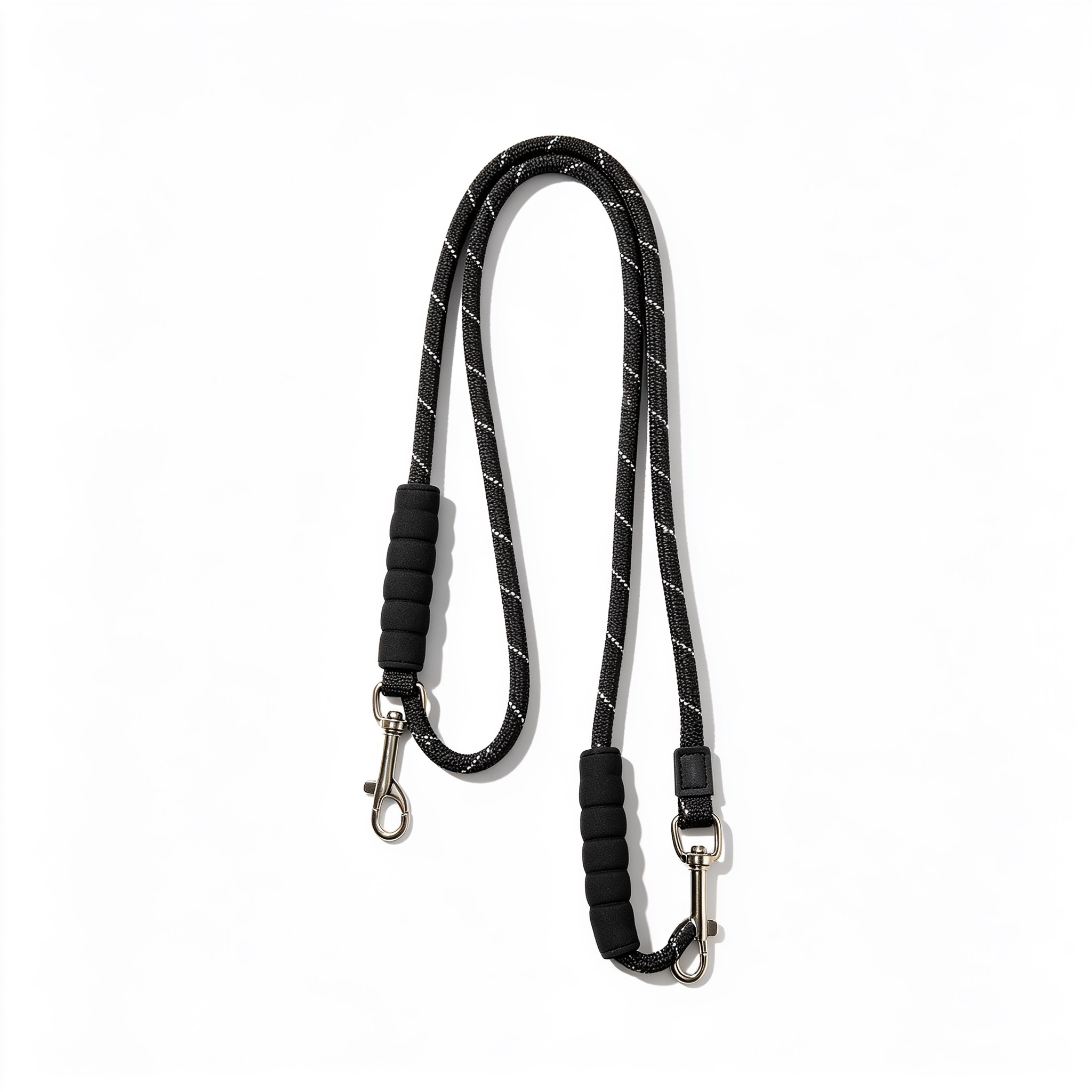 Velkor 6 FT Heavy Duty Dog Leash with 2 Comfortable Padded Handles, Traffic Handle Extra Control, Highly Reflective Threads Leash for Small/Medium/Large Dogs (Black)